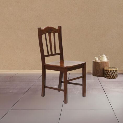 Sedia in legno massello noce con schienale decorato – Dimensioni 46x51xh.95 cm – Design ergonomico per comfort prolungato – Defibrico (1/10)