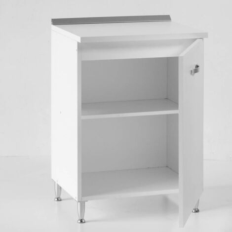 Base per cucina con 1 anta colore bianco frassinato Cm 60x50xH 85