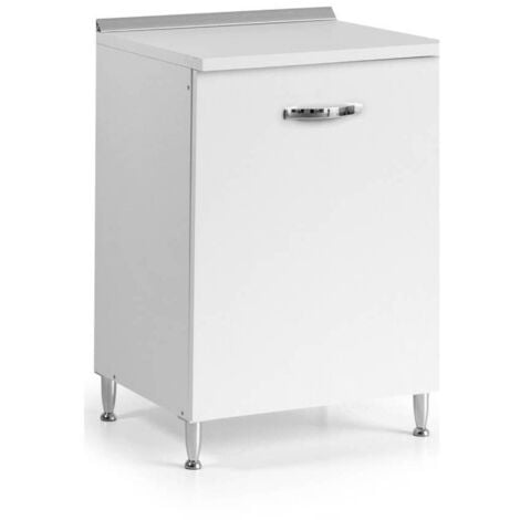 Base per cucina con 1 anta colore bianco frassinato Cm 60x50xH 85