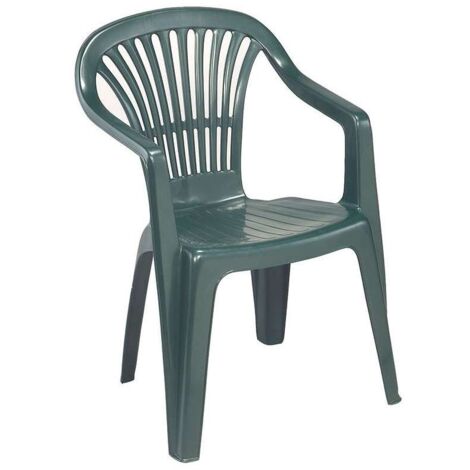 SEDIA POLTRONCINA PLASTICA VERDE POLIPROPILENE SCHIENALE BASSO IMPILABILE SCILLA