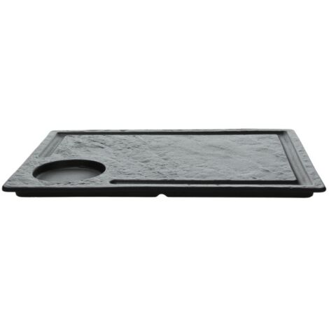 Piatto Bistecca rettangolare 33x24 cm Black in porcellana nero