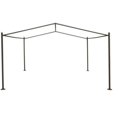 Pérgola de jardín Certeli acero y poliéster gris 4x4 mt