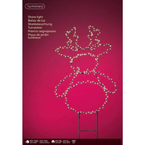 Renna Metallo Con 280 Led Esterno H47Cm Colore Nero ... (1/2)