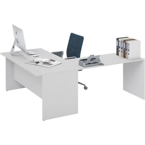 Scrivania da ufficio ad angolo reversibile  colore Bianco H74x160x200cm