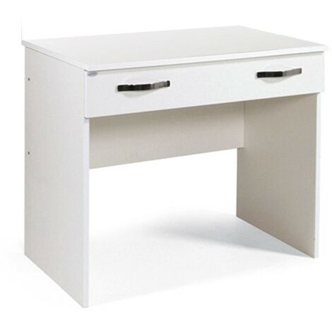 Scrivania per camera Bianco in legno nobilitato 1 cassetto cm 90x56xH.75 (CLAUDIA) (1/4)