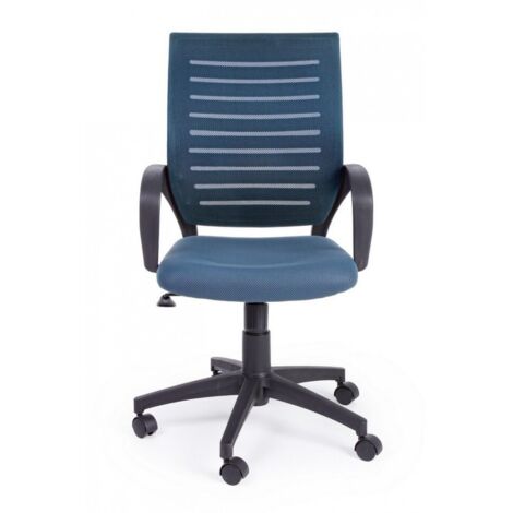 Sedia da ufficio blu con ruote e braccioli (1/5)
