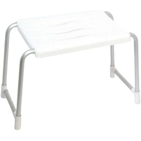 Sgabello Tondo Impilabile In Legno Antiscivolo - Ideale Per Bagno E Camera Bianco 455 30 Cm