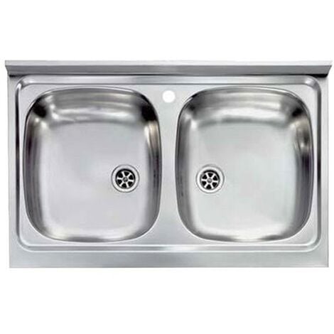 Lavello Cucina Doppia Vasca In Acciaio Inox - 50x79 Cm, Design Italiano Samet - Foto 12