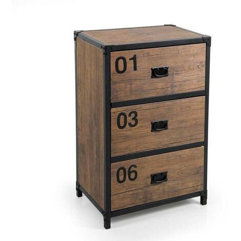 Mobile cassettiera urban industrial legno metallo cm 59 x 39 x 89 h (1/3)
