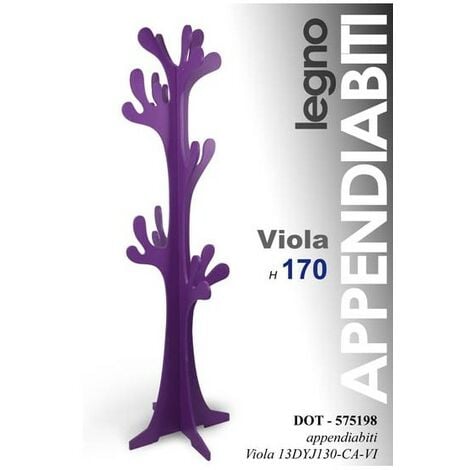 Appendiabiti da terra piantana viola cm 50 x 42 x 170 h
