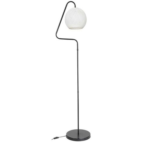Lampada da terra a stelo Yumak MDL4256 grigio e paralume tessuto bianco EFFEZ