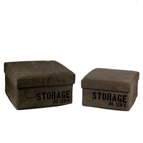 Scatola tessuto 1-2 marrone storage quadro pieghevole cm 36x36h20 (1/5)