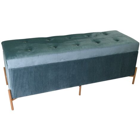 Pouf Contenitore Rettangolare,Panca Contenitore Imbottita in Tessuto,Ottomano con Gambe in Legno,per Soggiorno,Camera da Letto,Dormitorio (Grigio