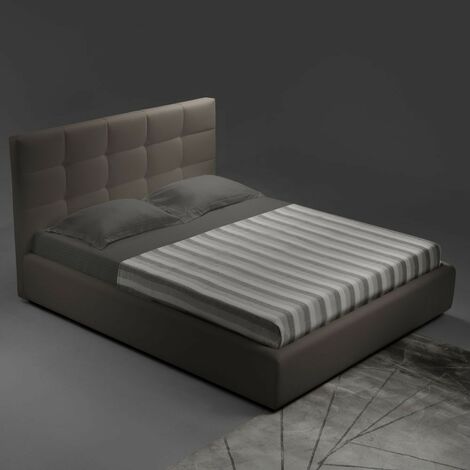 Letto singolo con contenitore Napoli tortora (1/5)