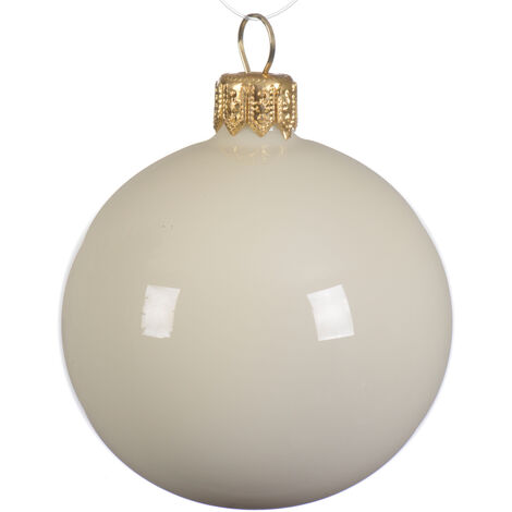 Box Da 4 Palline Di Natale Bianco Latte Ø 10 Cm