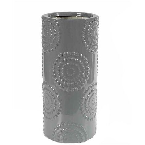 Portaombrelli in ceramica grigio design cm 23 x 51 h