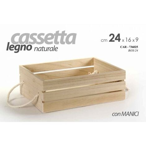 Scatola Cassetta Contenitore in legno di Pino colore naturale L 40 x P 30 x  H