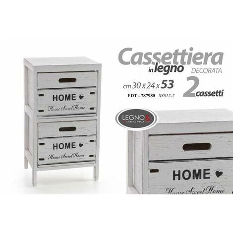 Cassettiera 3 Cassetti 40 X 40 X 71 H Cm Bianco