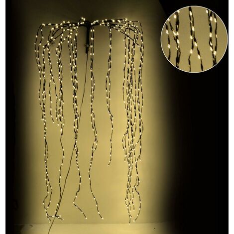 Luce cascata 567 led fissi+81 flash caldo al. fissa filo marrone 70xh220x6 (1/2)