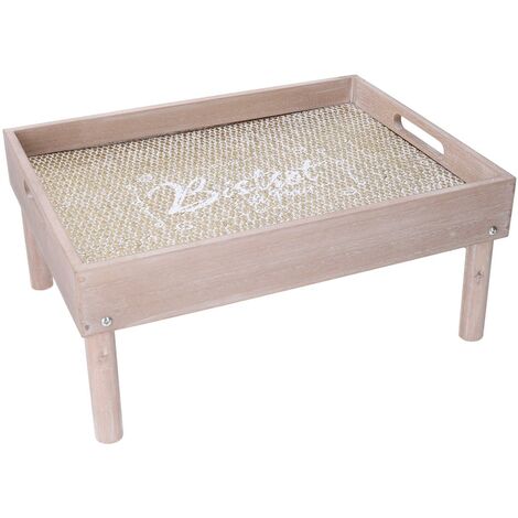 Decorasian Vassoio da portata intrecciato in giacinto d'acqua – Vassoio decorativo rettangolare con manici – Vassoio in legno naturale come vassoio