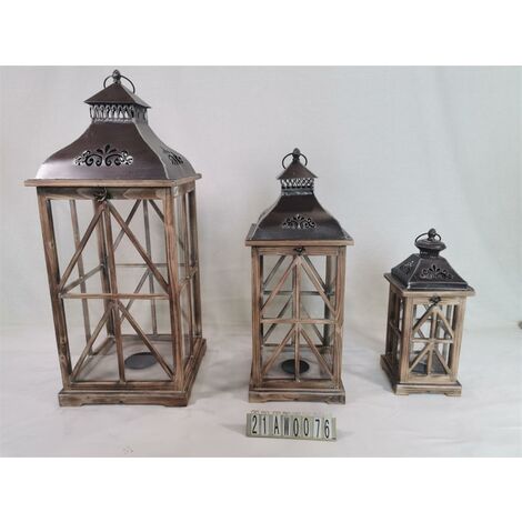 Lanterna in legno dipinta a mano stile nautico