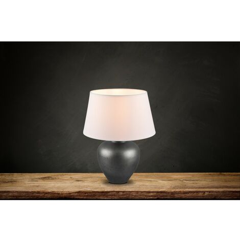 Lume Da Tavolo Abby 1xE27 Ceramica E Paralume Bianco Trio Lighting