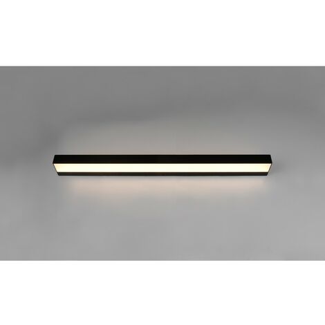 Lampada Lineare Specchio Bagno Doppia Emissione Led 13w Rocco Nero IP44  Trio Lighting