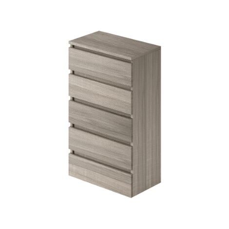 Cassettiera rovere e bianco con 4 cassetti in legno nobilitato