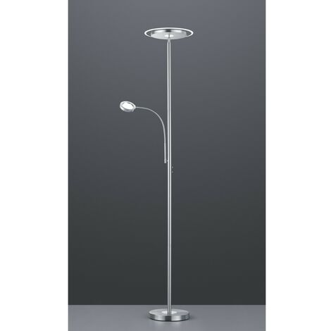 TecTake Piantana LED Con Dimmer E Lettura Inclusa - Lampada Da Terra A LED 12W, Nero, Telecomando Magnetico - 2