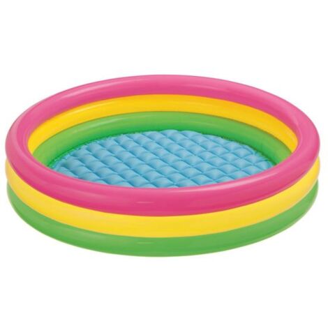 Intex 57422NP - Piscina Gonfiabile Sunset Glow, Tre Anelli, Vinile, Multicolore, 147x33 cm