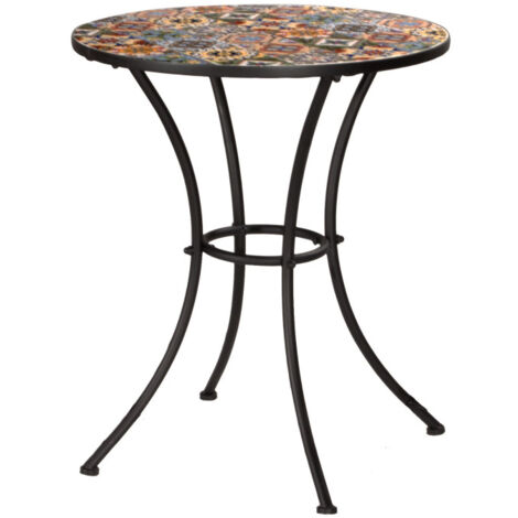 Verdelook Tavolino Tondo con Mosaico Flower