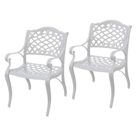 Tavolo Da Giardino Bianco - Tavolo Da Giardino Bianco 53x53x53 Cm In Alluminio Pressofuso 93710413