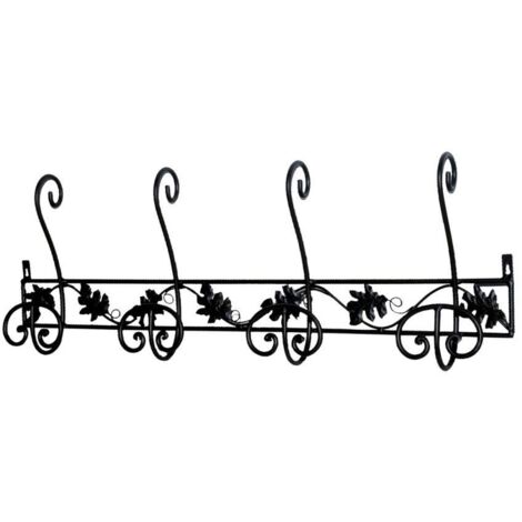 Attaccapanni a muro metallo 4 posti nero toni cm89x31x10 (1/3)
