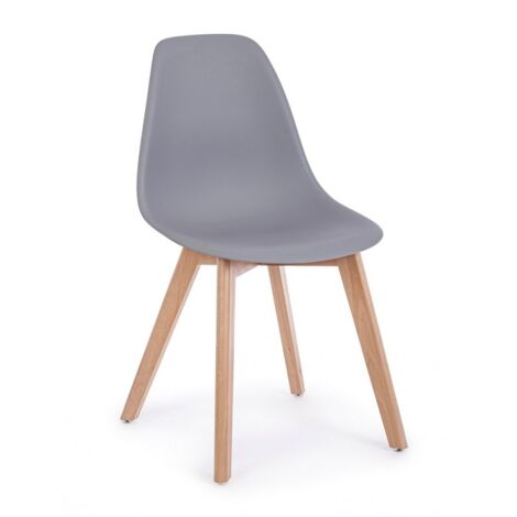 Eva - Sedia in polipropilene grigio 4 pz
