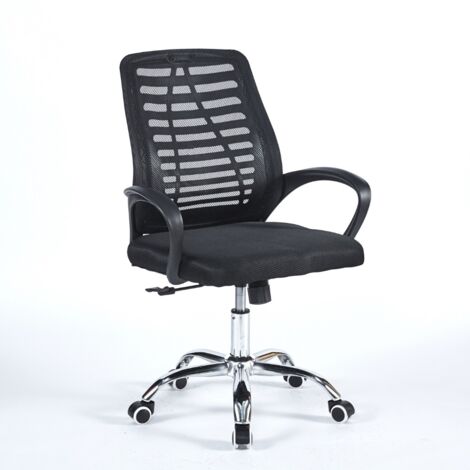 Poltrona ufficio 48x51x88 cm mesh nero (1/2)