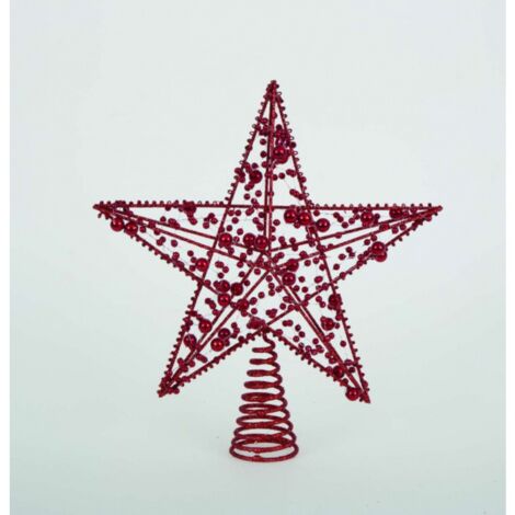 24 decorazioni a forma di stella 3D con glitter dorati per l'albero di Natale, piccole stelle a cinque punte da appendere, 8 cm | Leroy Merlin