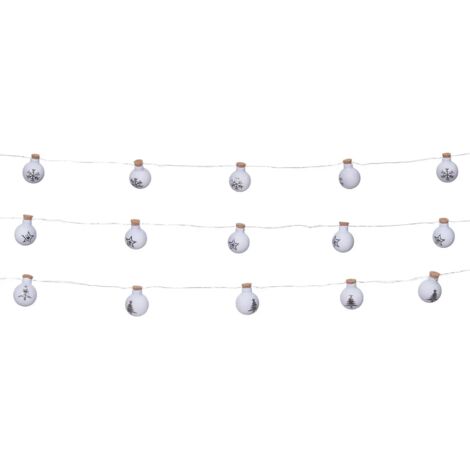 Catena 12 Sfere Vetro Bianco Opaco 25mm 0 ,3+1,1m (1/5)
