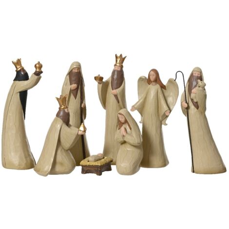 Set 8pz Natività resina crema H20cm (1/3)
