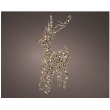 Renna Met Oro c/Luci LED bianco caldo 12x30x55cm (1/3)