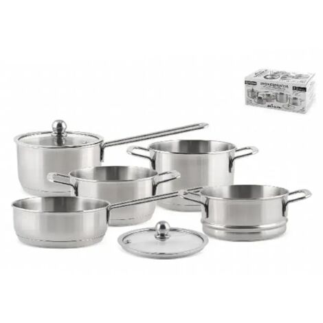 Batteria pentole acciaio inox 7pz Inoxessenzia-7025