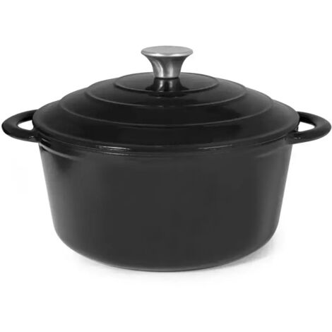 Casseruola Ghisa Smaltata La Cuisine 26 Cm - 4,75 Lt Nero Lucido