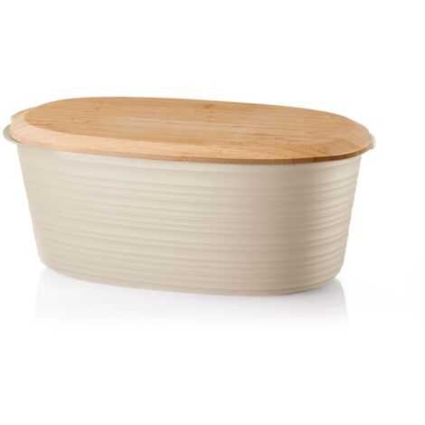 Guzzini - Tierra, Contenitore per Pane con Coperchio, in Plastica Riciclata - Argilla, 31,5x16,5xh12,9  3 LT - 19730079