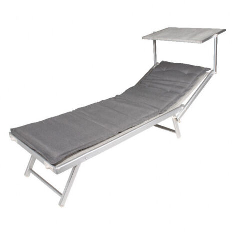 Cuscino per lettino grigio cm 190x55x5