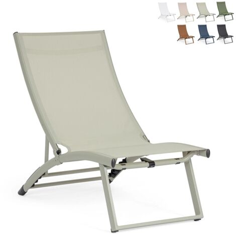 2 sedie sdraio pieghevoli poltrone lounge reclinabili Bizzotto Taylor - Beige