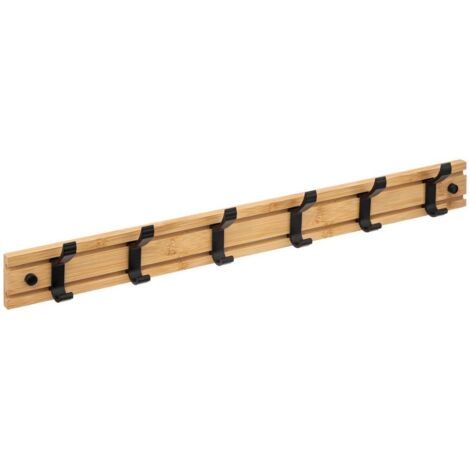 Appendiabiti parete 6 ganci legno/metallo