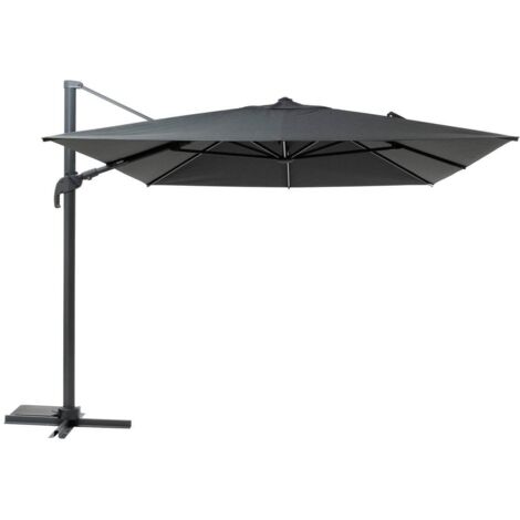 Ombrellone rettangolare sfalsato melhia antracite con led 4 x 3 m in acciaio e alluminio olefinico - Hespéride (1/5)