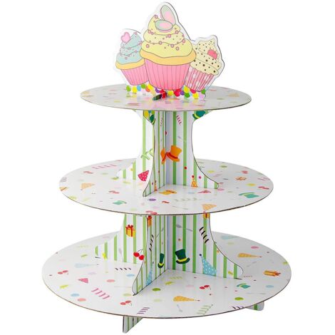 Alzata 3 livelli in cartone per cupcake Ø 30 cm (1/5)