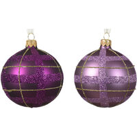 Pallina di Natale Vetro opaco a pois 2 colori assortiti colore assortito ø 8cm