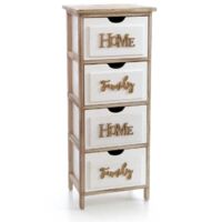 Cassettiera Home Family bianco legno cm 88 h