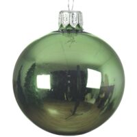 Box Da 6 Palline Di Natale Verde Vischio Lucido 6